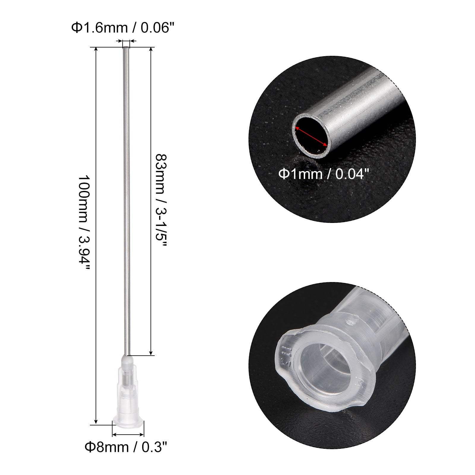 Uxcell Blunt Tip Dispensing Needle for Liquid Glue Gun, 16G 3-1/5", 40 Pcs (White)