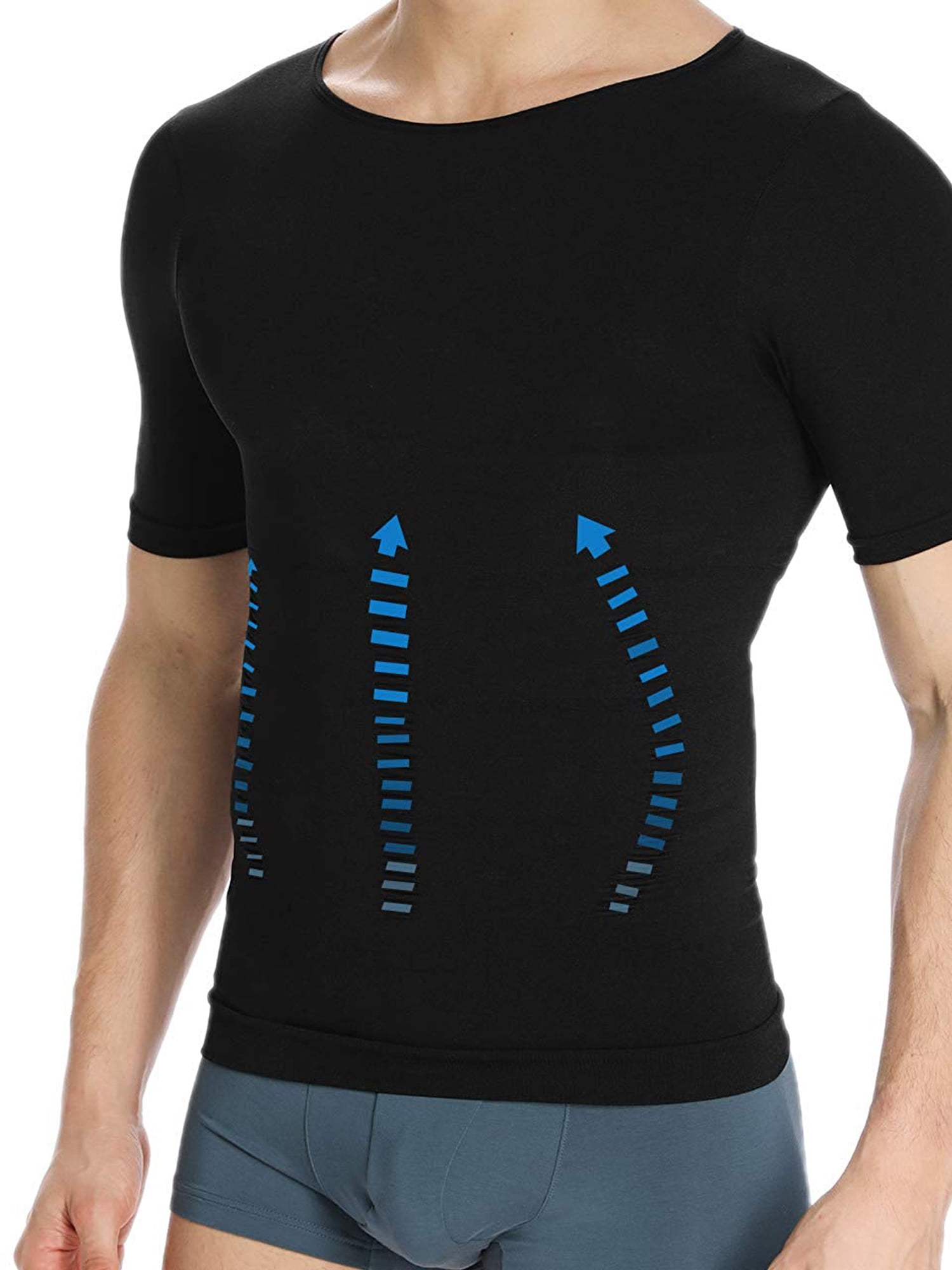 MISS MOLY Mens Slim Body Shaper Vests Shirt Abs Abdomen Slimming Shirt