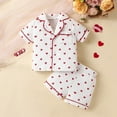 thumbnail image 2 of CAICJ98 Toddler Baby Girl Solid Pjs Ruffle Long Sleeve Button Shirt Top and Pants Kids Cotton 2Piece Pajamas Set White,6-12 Months, 2 of 6