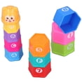 thumbnail image 4 of Tazas apilables de juguete, letras numéricas coloridas, juguetes educativos tempranos para bebés, juego de construcción para 6 meses en adelante, 4 of 9