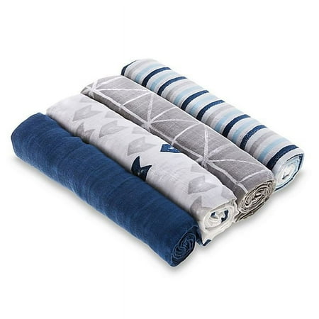 UPC: 0842332120397 | aden + anais essentials Denim Wash – Cotton Muslin Swaddles – 4pack
