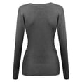 thumbnail image 2 of FashionOutfit Women's Mermaid Texture Patterned V-Neck Cotton Based Knit Sweater, 2 of 4