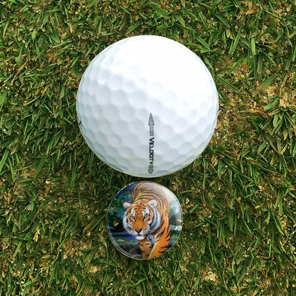 Tiger Stalking at Sunset Butterflies Golf Hat Clip With Magnetic Ball Marker - image 3 of 7
