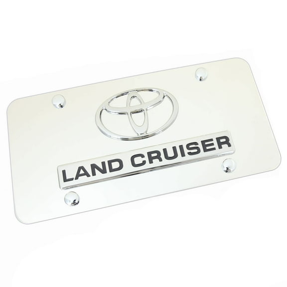 Toyota Dual Logo Land Cruiser License Plate (Chrome)