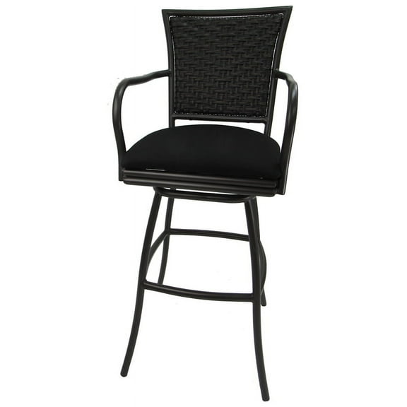 Outdoor Patio Bar Stool 30" Erin Black - Black