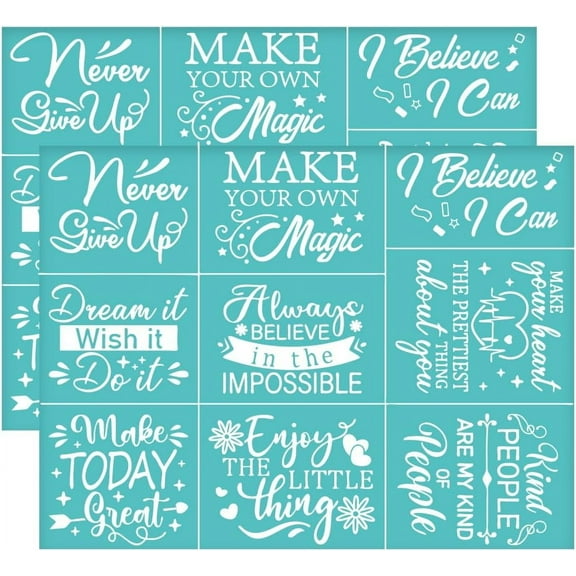 Self-Adhesive Silk Screen Printing Stencil for Painting on Wood DIY Decoration T-Shirt Fabric Turquoise