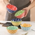 thumbnail image 5 of Cereal Bowl Porcelain Soup Bowls - 6.25 inch Ceramic Bowl Set Kitchen - 23 oz Deep Colorful Bowls Set of 6, 5 of 6