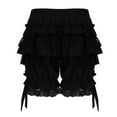 thumbnail image 3 of YONGHS Women's Lolita Bloomers Maid Ruffled Lace Panties Victorian Steampunk Pumpkin Shorts Pettipants Black L, 3 of 7