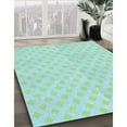 thumbnail image 3 of Ahgly Company Machine Washable Indoor Square Transitional Medium Turquoise Green Area Rugs, 5' Square, 3 of 7