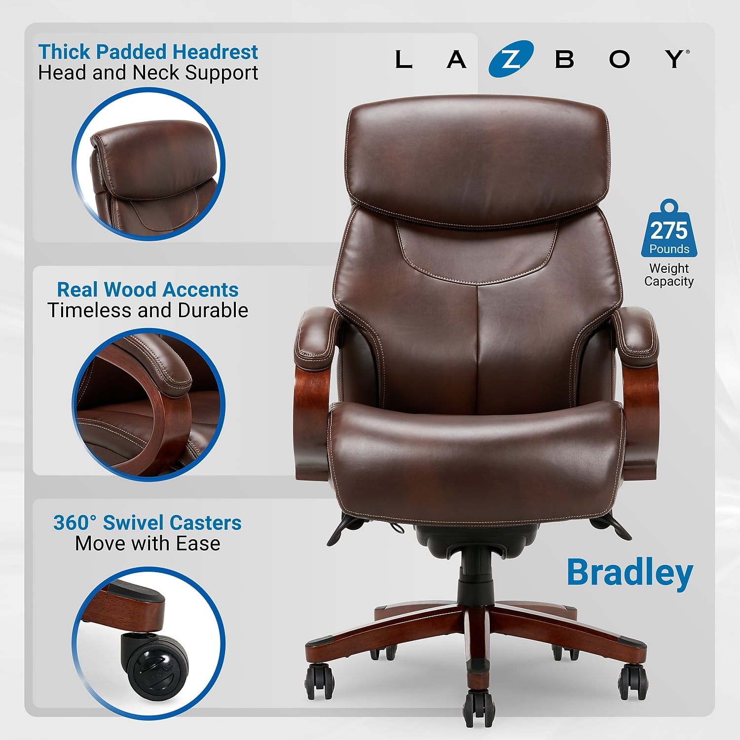 ERICさま La-Z-Boy® Arcadian Bonded Leather Executive Chair, Supports