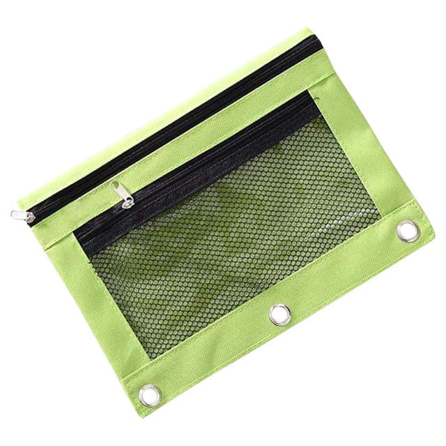 Double Zipper Pencil Bag Transparent Mesh File Bag Zipper Binder Pencil Bag Pencil Bag