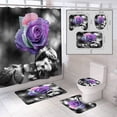 thumbnail image 4 of Cortina de ducha con estampado digital 3D de poliéster impermeable, colección de rosas para el día de San Valentín, 4 of 5