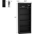 thumbnail image 2 of Bookcase Bookshelves, 5-Shelf Tall Bookcase 71" Wood Open Display Floor Bookshelf, Large Storage Organizer for Library, Bedroom, Living Room, 2 of 6