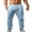 Blue, variant on Fortune Summer Men Pants Breathable Solid Color Trousers Casual Elastic Waist Pants M-3XL