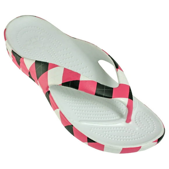 Women's Loudmouth Flip Flops Pink and Black Tile Size 11