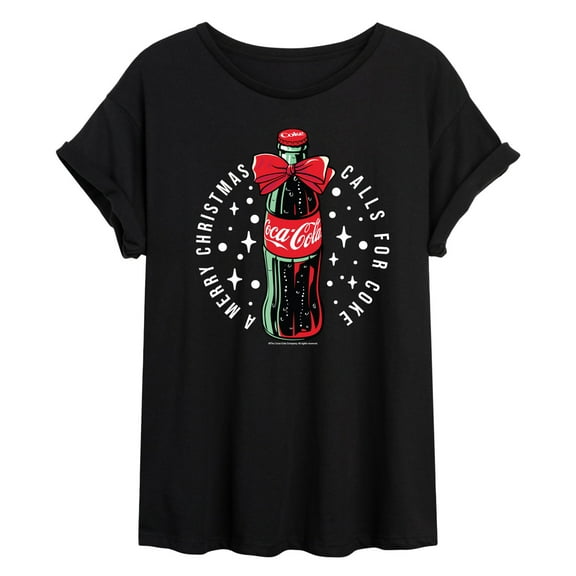 Coca-Cola - Happy Holidays Bottle - Women's Oversized Graphic T-Shirt