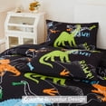 thumbnail image 5 of URBONUR 3Pcs Black Dinosaur Queen Comfotrer Set for Boys Kids Teens Colorful Dinosaur Bedding Sets Soft Lightweight Bed Sets with Pillowcases, 5 of 7