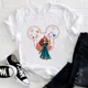 thumbnail image 3 of Camisetas informales de algodón con dibujos animados de Disney para niñas, princesas y sirenas, de Mickey Mouse, para niños, ropa de moda para niños de Disneyland, camisetas para bebés, 3 of 5