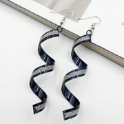 Relanfenk Earrings for Women Girls Twist Spiral Dangle Earring Charm Silver Gold Black Long Earrin Necklaces Pendants
