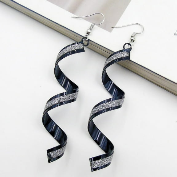 xiangDd Twist Spiral Earrings Dangle Earring Charm Jewelry Silver Gold Black Long Earrin