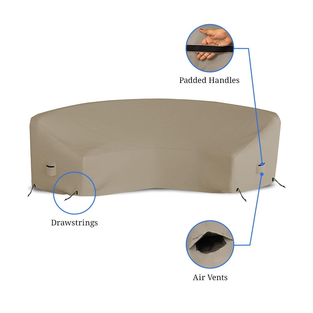 Covers & all Curved Outdoor Couch Cover, 1000D Waterproof, UV-Resistant Patio Furniture Cover