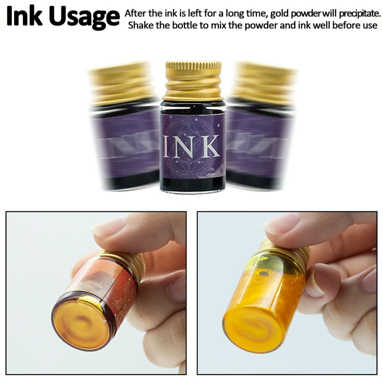  ZZKOKO Calligraphy Ink Bottle, 12 Colors Dip