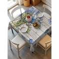 thumbnail image 6 of Blue Tulip Table Cloth, Waterproof Tablecloth for Square Tables, Vintage Spring Floral Retro Art Butterfly Wooden Reusable Washable Fabric Table Cover for Restaurant Kitchen Dining Tables 54"x54", 6 of 9