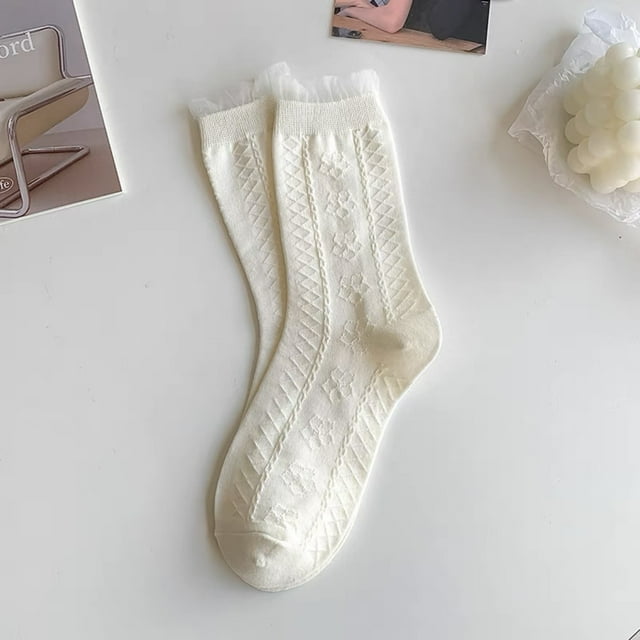 Xiao Hua 10 pares de calcetines finos de algodón para mujer, suaves y hasta el tobillo (Beige A02)