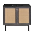 thumbnail image 3 of Classe 36 in. Black Oak Bathroom Vanity With Black, 3-Hole Ceramic Sink Top, 3 of 8