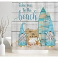 thumbnail image 3 of Beach Shower Curtain, Funny Gnomes Take Surfboard on Beach Shower Curtain Set, Ocean Nautical Shower Curtain for Bathroom, Life is Batter at The Beach Shower Curtain for Kids with Hooks (69X70), 3 of 4