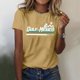 thumbnail image 1 of MKLEKYY Playeras Mujer Camisa De Manga Corta Con Cuello Redondo Y Estampado Liso Informal Para Mujer Talla M, 1 of 3
