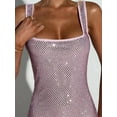 thumbnail image 2 of Sparkly Sequin Meramid Prom Dresses Spaghetti Straps Square Neck Tube Formal Evening Party Club Gowns Pink S, 2 of 8