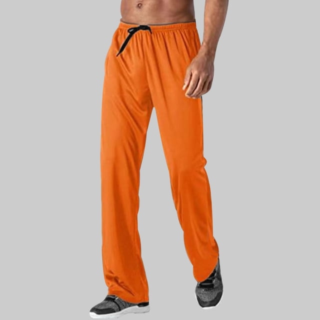 Pantalones deportivos rectos y elegantes para hombre, de longitud completa, lisos, holgados e informales, de poliéster
