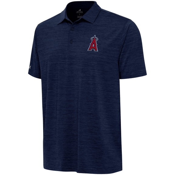 Men's Antigua  Heather Navy Los Angeles Angels Layout Polo