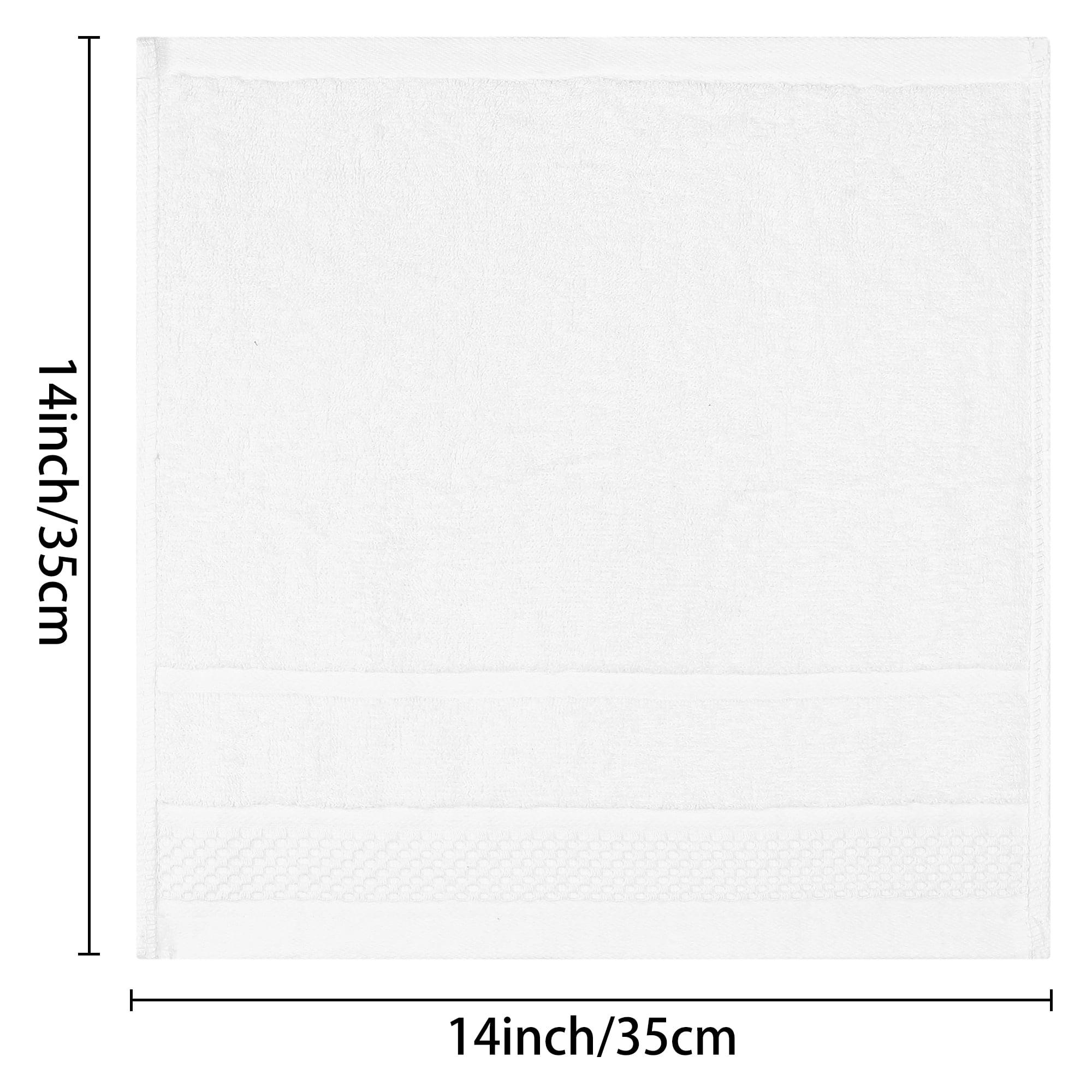Unique Bargains Cotton Wash Cloths for Face Striped Face Cloths Highly Absorbent Towels White