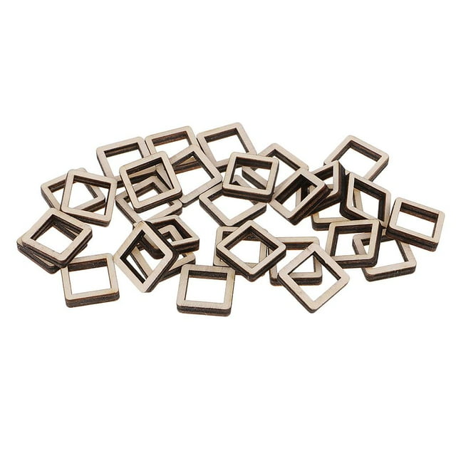simhoa Plaque Carrée Rustique en Bois Non Fini pour Embellissement de Modèles DIY 30 Pcs 20x20mm