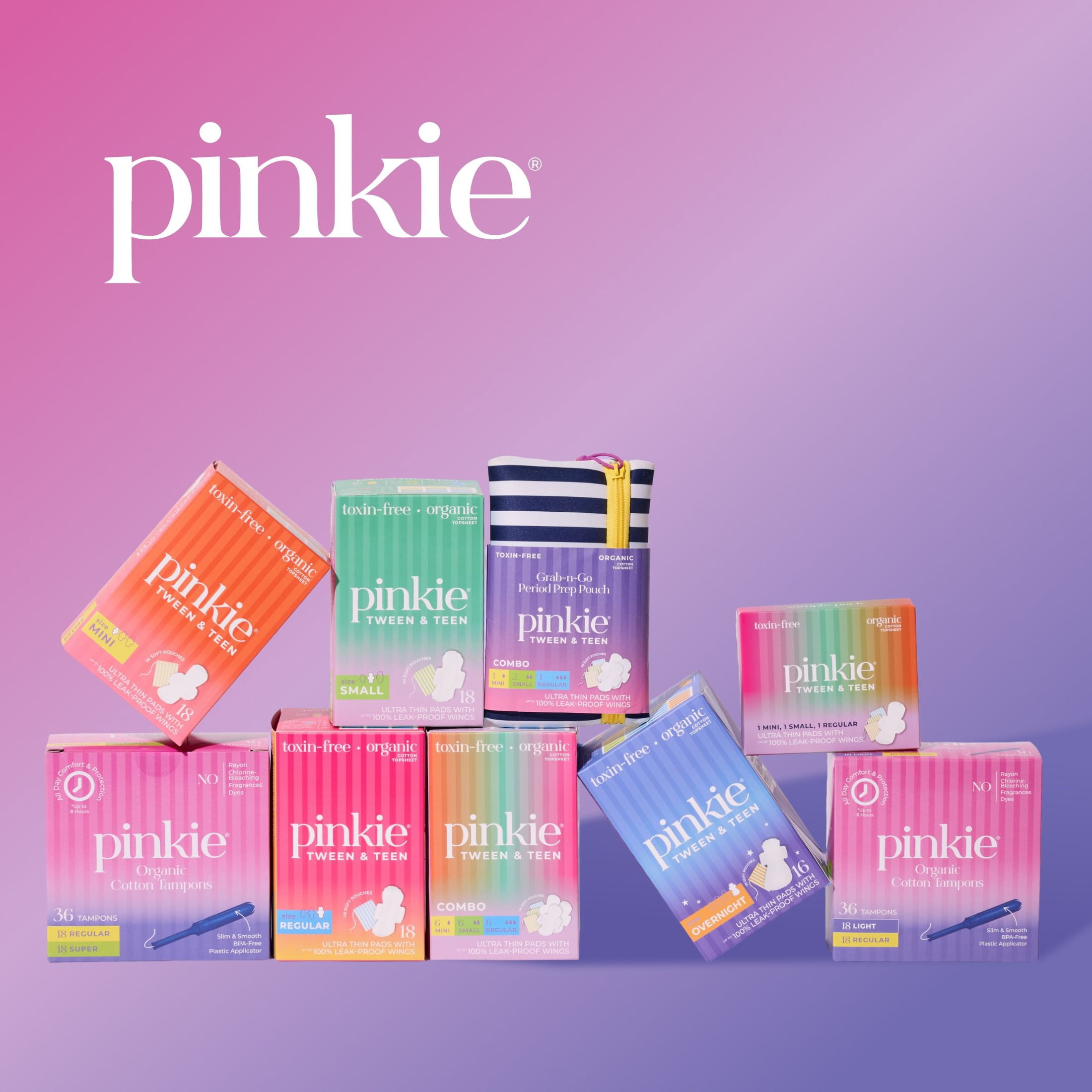 Pinkie Organic Cotton Multipack Tampons, Light/Regular (36 Count)
