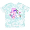 thumbnail image 3 of Inktastic I Am Five Years Old with Unicorn and Hearts Girls Toddler T-Shirt, 3 of 5