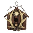 thumbnail image 2 of Rustic Stag Antlers On Cabin Log House Birdhouse Bird Feeder With Wire Hanger, 2 of 6
