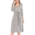 thumbnail image 3 of THDHVS Robes for Women,Womens Pajamas,Women Robes Long Knit Bathrobe Lightweight Soft Knit Sleepwear V-neck Casual Ladies Loungewear Gray S, 3 of 6