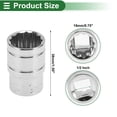 thumbnail image 4 of Herramienta de socket de impacto universal Unique Bargains 38mm de acero de cromo vanadio duradero tono plateado 1 pieza 12 puntos 19mm para automóvil, motocicleta, dirtbike 1/2 pulgada de transmisión, 4 of 7