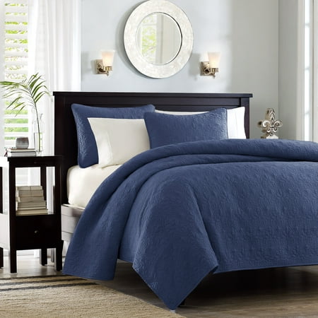 Madison Park 2pc Twin/Twin Extra Long Vancouver Reversible Coverlet Set Navy