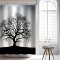 thumbnail image 3 of Tree Shower Curtain for Bathroom, Black Tree Shower Curtain Set Waterproof Polyester Durable Bathtub Curtain Decor with 12 Hooks, 72x72 inches, 3 of 6