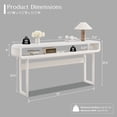thumbnail image 2 of Aitjunz 63" Modern Entryway Table, Wood Console Table with Open Storage Shelf and Curved Edges, White, 2 of 6
