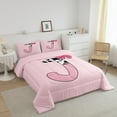 thumbnail image 3 of Erosebridal Letter Initial J Bedding Twin Comforter Set,Kawaii Bow Down Comforter,Ultra Soft Reversible Bedding Sets Twin with Comforter,Cow Print Decor,3pcs, 3 of 8