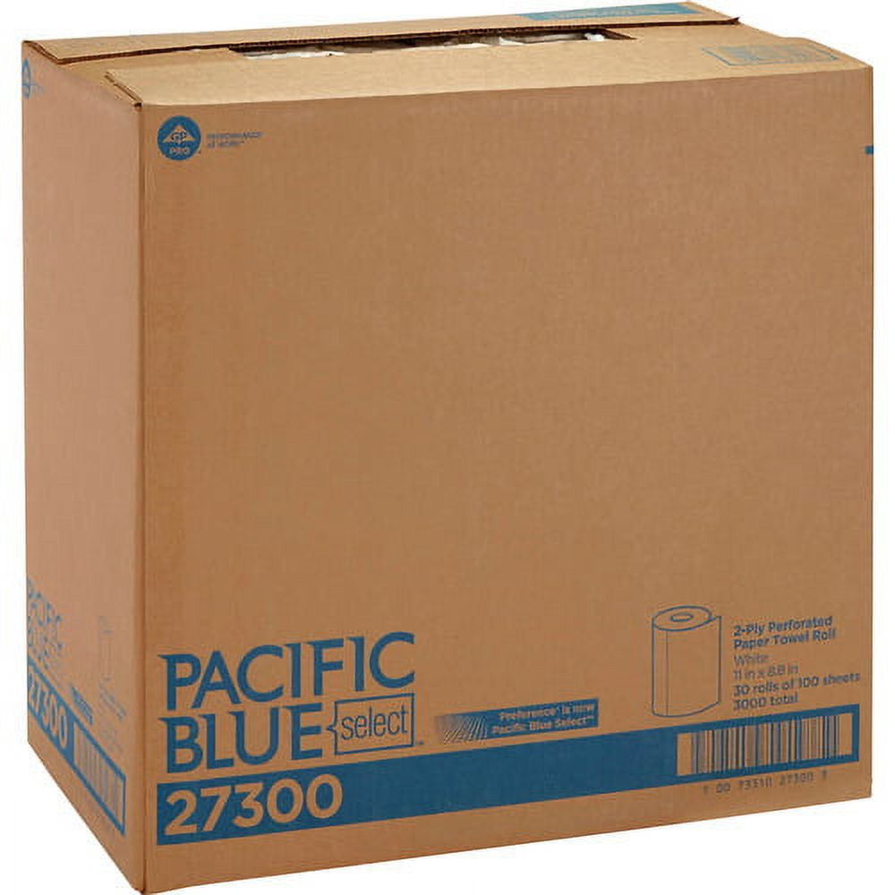 Georgia-Pacific Preference 100 Sheet Perforated Roll Towels 2 Ply - 8.80" x 11" - 100 Sheets/Roll - White - Paper - Perforated, Strong, Absorbent - for Healthcare, Food Service - 100 - 30 / Carton