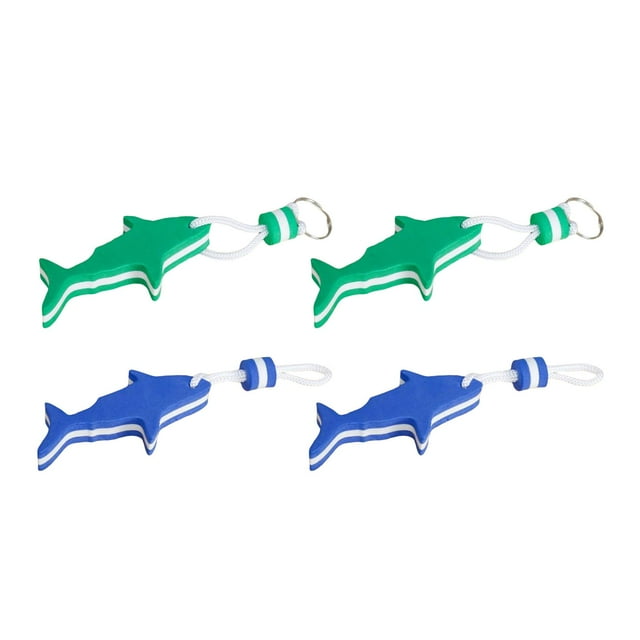 4 llaveros flotantes para canoa, pesca, surf y drifting. 2x azul y 2x verde