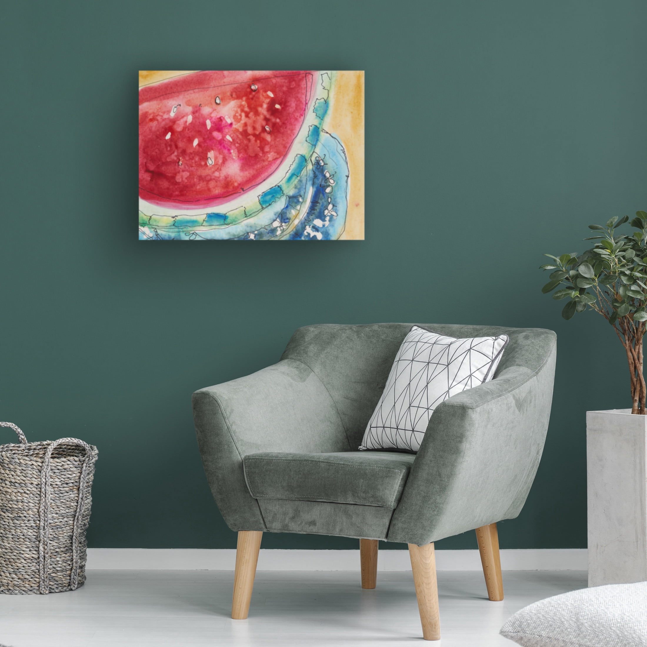 Canvas Wall Art - Erin McGee Ferrell 'Watermelon IV' Wall Art for Living Room, Bedroom, or Office Décor by Trademark Fine Art - 32 x 24 Inches