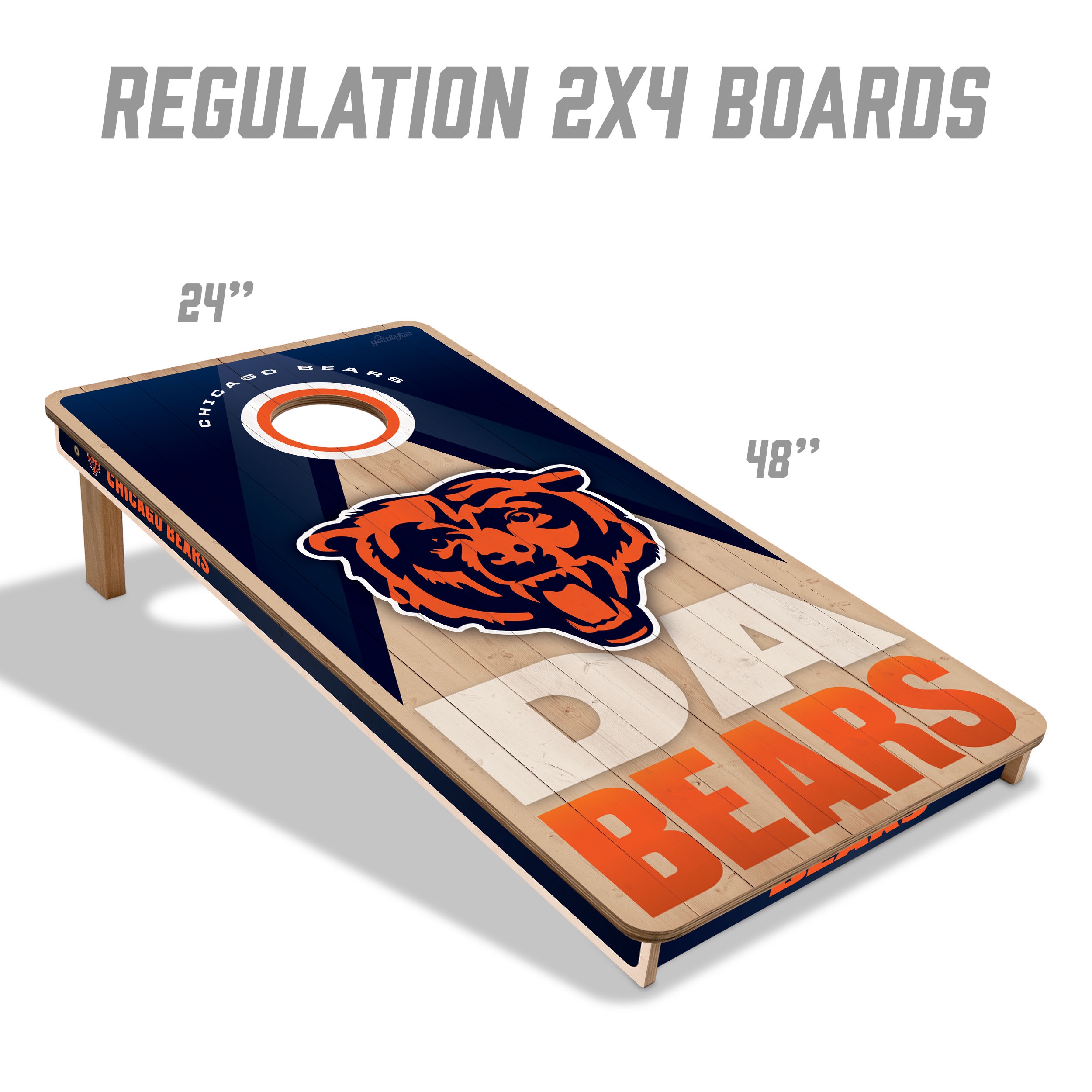 YouTheFan NFL Chicago Bears 2x4 Slogan Series Cornhole