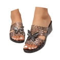 thumbnail image 3 of Ticikt Women's Jelly Sandals Slingback Bling Beach 80s 90s Retro Flat Shoes, 3 of 9
